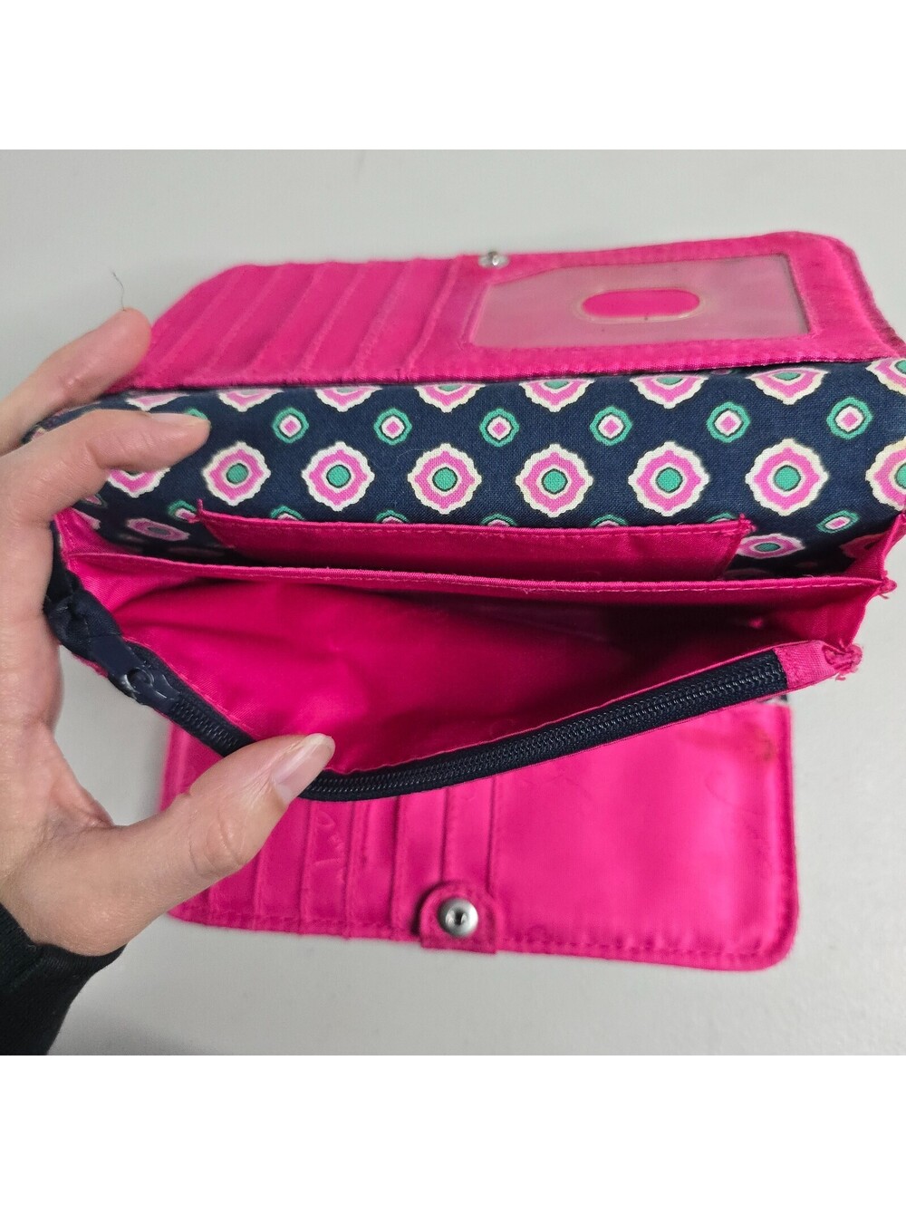 Vera Bradley Woman's Quilted Paisley Floral Psychedelic Wallet - Picture 7 of 10